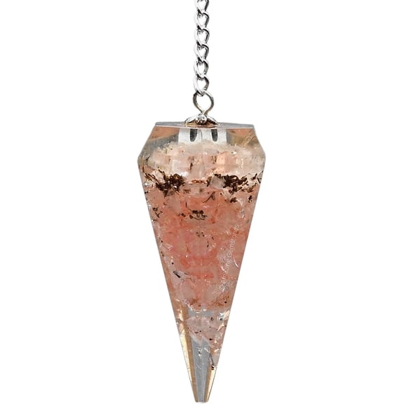 Rose Quartz Orgone Crystal Pendulums for Divination and Dowsing