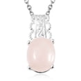 thumbnail image 1 of Rose Quartz Pendant Necklace for Women 925 Sterling Silver Pink Jewelry 18" Birthday Gifts for Women, 1 of 7