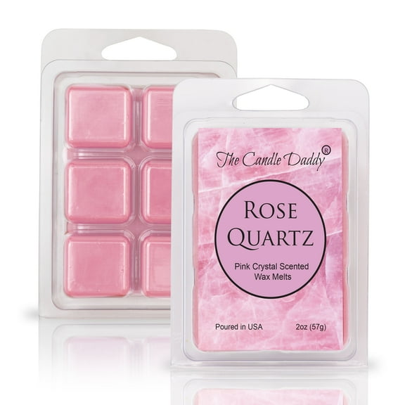 Rose Quartz - Pink Crystal Scented Wax Melt - 1 Pack - 2 Ounces - 6 Cubes