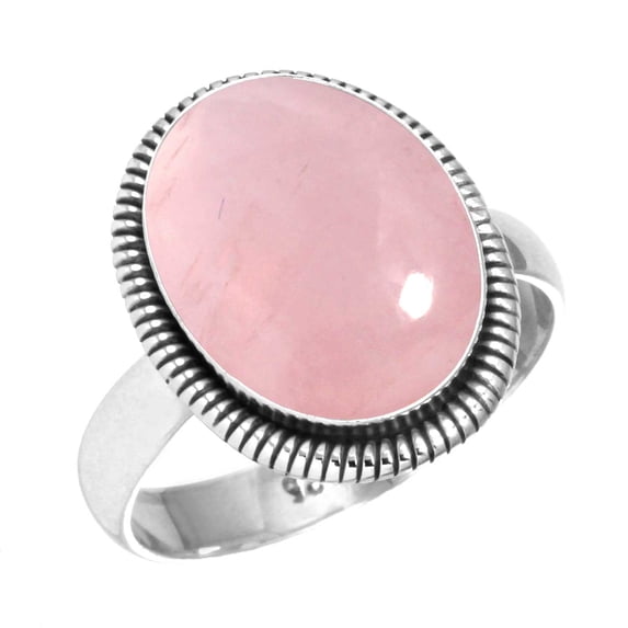 Rose Quartz Ring 925 Sterling Silver Handmade Jewelry