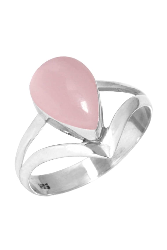 Rose Quartz Ring 925 Sterling Silver Handmade Jewelry
