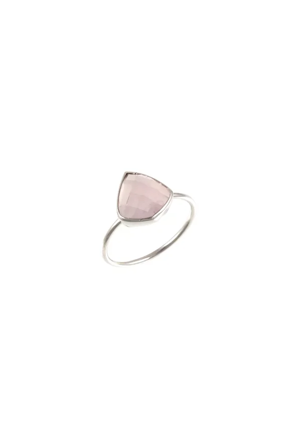 Rose Quartz Ring Solid 925 Sterling Silver Band & Statement Handmade – All Sizes