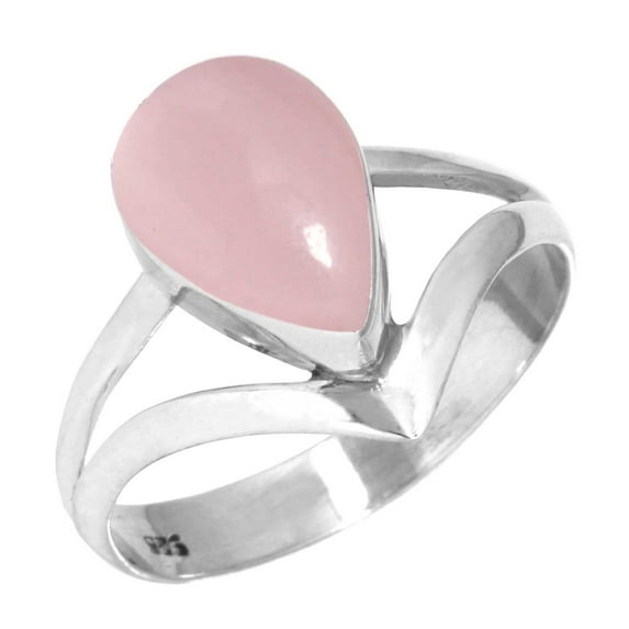 Rose Quartz Ring Solid 925 Sterling Silver Handmade Jewelry