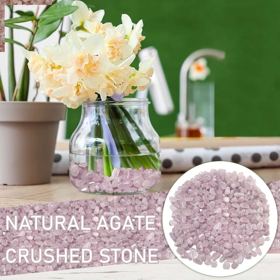 Rose Quartz Tumbled Chips Stone,Crushed Crystal Quartz Pieces,Irregular Shaped Stones,0.22pound(about 100 gram)