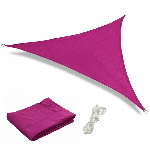 Rose Red 12ft x 12ft x 12ft Waterproof Sun Shade Sail Canvas Sun Awning Shelter, UV Block Canopy For Garden Patio