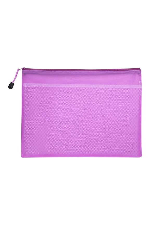 Rose Red A5 Mesh Zipper Pencil Pouch, 23x17cm Transparent Storage for Pens, Makeup, and Travel Items, Lightweight and Organized for Daily Carry