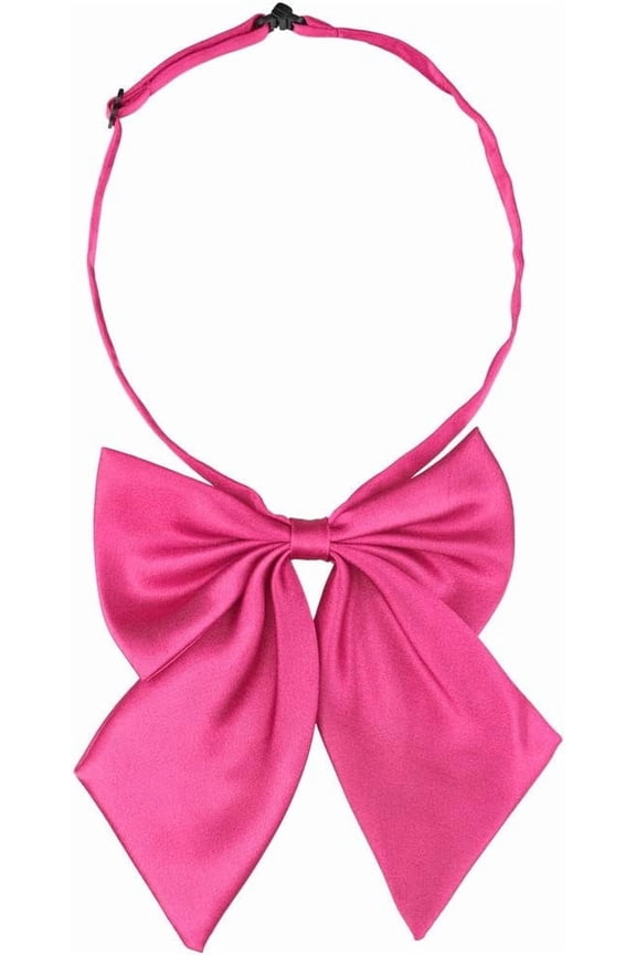 Rose Red Adjustable Solid Color Pre-tied Bowknot Halter Neck Bow Tie for Women Costume Accessory