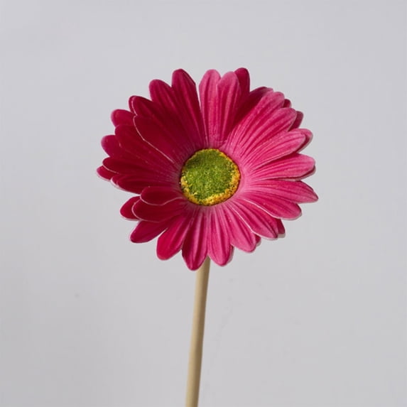 Rose Red Artificial Daisy Flower Bouquet with Stems - Lifelike PU Floral Arrangement for Wedding Centerpiece, Home Decor, Vase Filler & Party
