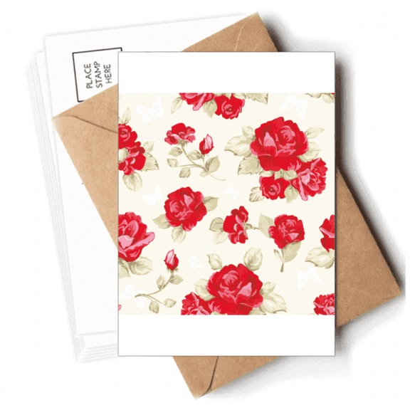 Rose Red Drawing Art Postcards Envelopes Blank Note Cards Mailing