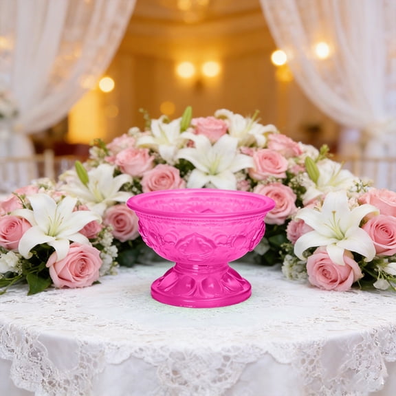 Rose Red Glass Holy Water Offering Bowl for Buddha Altar, Buddhist Crystal Offering Cup for Guanyin Avalokitesvara Prayer, Meditation Altar Decor, Spiritual Wedding Blessing Gift, 1 Piece