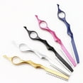 thumbnail image 1 of Rose Red Hair Cutting Knife Thinner Thinning Razor Blade Straight Salon Hairdressing Razor Stick Hair Cutter Rotary Barber Accessories, 1 of 5