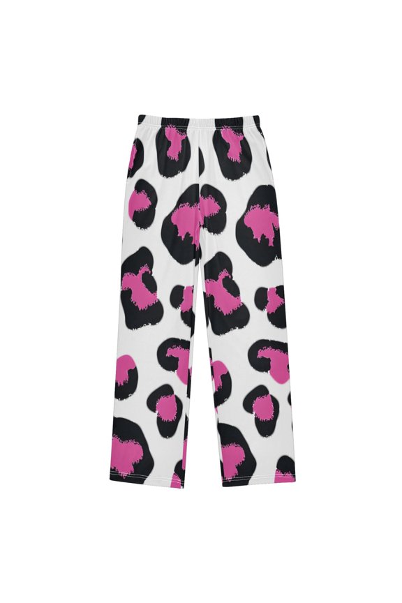 Rose Red Leopard Print Pattern Pajama Pants Soft Lightweight Lounge Pants Bottoms Sleep Pants Warm Comfy