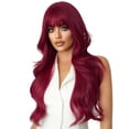 Red Wavey Color Rose Red Long Curly Wig for Women Synthetic Full Head Hair - Walmart.com