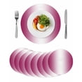 thumbnail image 1 of Rose Red Ombre Round Placemats Set of 8 for Dinning Tables,Heat-proof Braided Table Mats 13 Inch,Pink White Gradient Modern Abstract Art Washable Place Mat for Kitchen Restaurant Party Table Decor, 1 of 9
