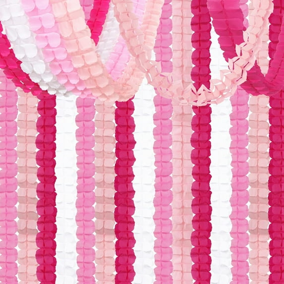 Rose-Red Pink-White Party-Decorations Streamers Garland - 157Ft Four-Leaf Clover Hanging Banner,Wedding Girl Birthday Baby Bridal Shower Engagement Bachelorette Decor ZEN