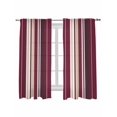 thumbnail image 1 of Rose Red Purple Stripes Curtains 72 Inch Length,Sheer Curtains for Bedroom Living Room Window Farmhouse Colorful Abstract Lines Rod Pocket Drapes Kitchen Curtains Small Half Window 52"x72" 2 Panels, 1 of 6