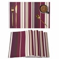 thumbnail image 1 of Rose Red Purple Stripes Placemats Set of 4, Farmhouse Colorful Abstract Lines Placemats for Dining Table, Place Mats for Kitchen Tabletop, Waterproof Wipeable Dining Table Mats Set, 1 of 9
