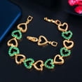 thumbnail image 1 of Rose Red Romantic CZ Heart Shape Bracelet Bangle for Women Lover Costume Jewlery, 1 of 9