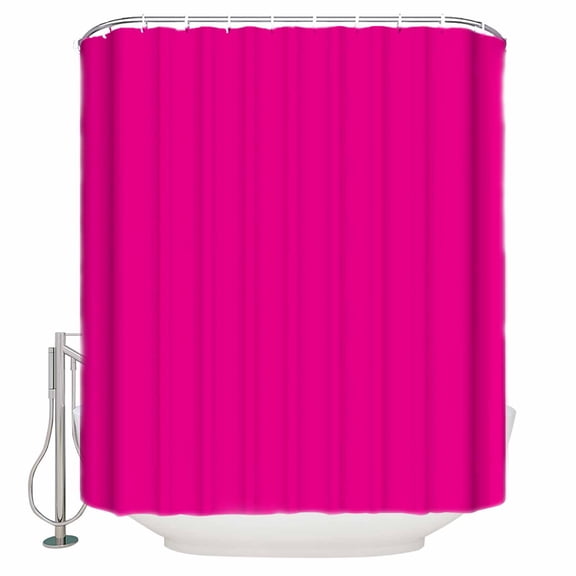 Rose Red Shower Curtain, 36" x 72", Solid Color Waterproof Bathroom Curtain Washable Shower Curtain Set with 12 Hooks
