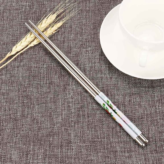 Rose Red Stainless Steel Chopsticks with Rose Pattern, 1 Pair Durable Rustproof Utensils (Rose Red, Stainless Steel, 1 pair)