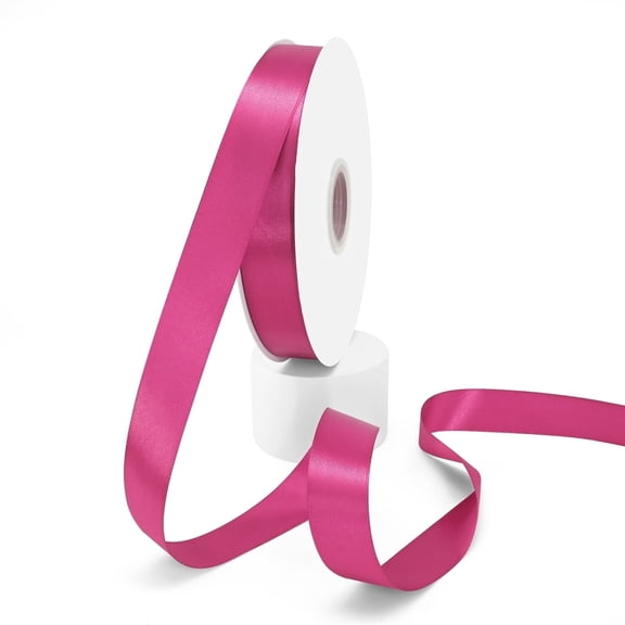 Rose Ribbon Satin Ribbon Double Faced for Wedding Invitations 1 inch x 100 Yards