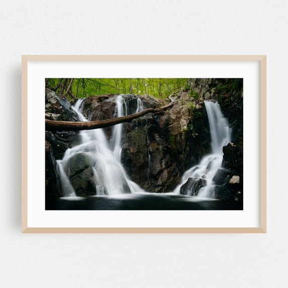 Rose River Falls - Virginia Photography Oak Framed Wall Art Print 20 x 30 inches