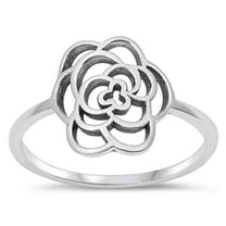 Rose Romance Admiration Ring .925 Sterling Silver Band Jewelry Female Male Unisex Size 8