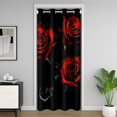 thumbnail image 1 of Rose Room Divider Curtain,Red Black Romantic Floral Door Curtain for Doorway,Couple Valentine's Day Gift 3D Roses Door Drape,Gothic Flowers Blackout Curtain Wedding Room Decor,52"W X 80"L, 1 of 5