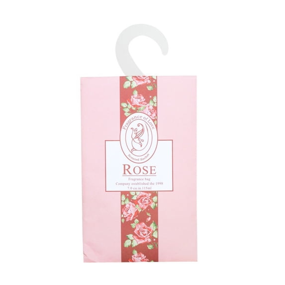 Rose Scent Air Revitalizer Pouch, Air Scented Sachet, Fabric Freshener, Wardrobe Fragrance Bag, Cabinet Scent Bag, 7X4.5X0.5 Inch Long Lasting Fragrance Formulation, Slowly