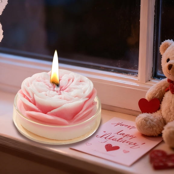 Rose Scented Candle, Aromatic Gift, Romantic Ambiance Enhancer For Valentine's Day And Birthdays, Exquisite Floral Shaped Wax Candle For Home Decor And Relaxation