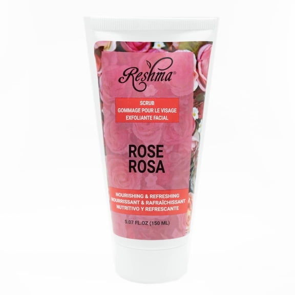 Reshma Beauty Rose Scrub, Dual Action Cleanser Face & Body Scrub, Gentle for All Skin Types and Dull Skin, Smoothing and Softening, Balances and Nourishes Skin, Cruelty-Free, 5.07 oz, Pack of 1