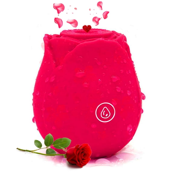 Rose Sex Toys Clitoral Sucking Vibrators for Women, Adult Toys for Lovers Partner Couples Pleasure, Red