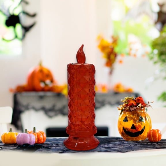 Rose Shadow LED Flameless Candles, Romantic Battery Operated Candles Led Pillar Candles for Valentines Anniversary Wedding Christmas Decorations, Red