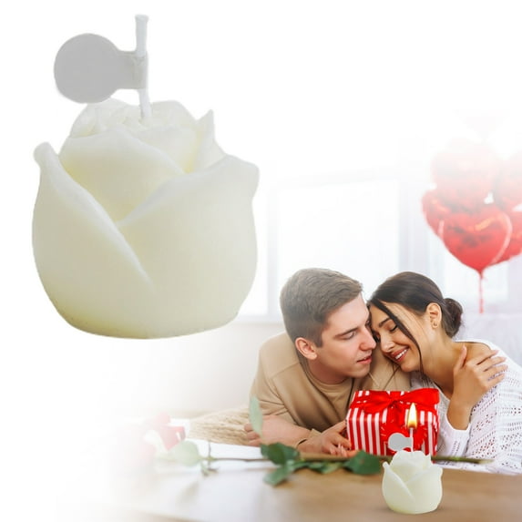 Rose Shape Candles Special Night Candles For Women Handmade Tealight Candle For Anniversary Wedding Birthday Home Decoration/ Rose candle white