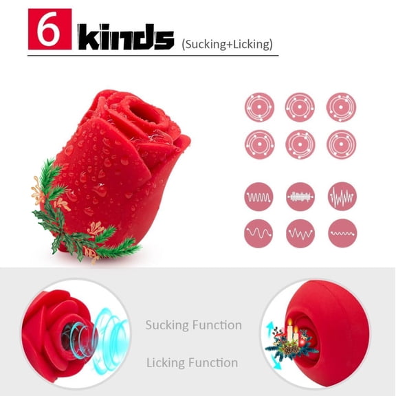 Rose Shape Massager with 6 Modes, Portable & Flexible Massager for Home Using, Leg Arm Back Massager