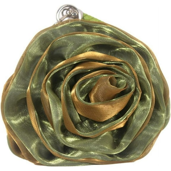 Rose Shaped Evening Bag Soft Satin Clutch Purse Floral Wristlet Handbag for Women Wedding Party Purse