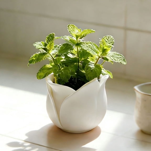 Rose Shaped Planter Pot for Succulents  Creative 3D Printed Flower Pot, Mini Desktop Decor for Home, Office, Balcony & Valentines Day Gift