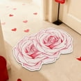 thumbnail image 1 of Rose Shaped Rug, Non Slip Washable Bathroom Mat, Bath Mat, Bath Rug, Area Rug with Rose for Living Room Bedroom Kitchen Bathroom, 23.62"x15.75", 1 of 6