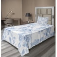 thumbnail image 1 of Ambesonne Spring Fitted & Top Sheet Set with Sham, Floral Dreamy Branch, Soft Blue White, 1 of 4