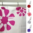 thumbnail image 1 of Rose Shower Curtain Hooks,12 Pcs Glide Shower Curtain Rings Stainless Steel Rustproof Decorative Shower Hook Ring with Resin Rose Flower for Bathroom Shower Rods, 1 of 5