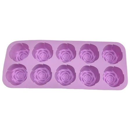 Rose Silicone Mold, Soap Mold, Flower Mousse Mold, Rose Making Mold, 10 Cavities Baking Tray for Chocolate, Candy, Ice Cube, Gummy, Jello, Jelly, Cupcake Decorations