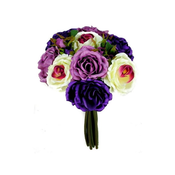 Rose Silk Flower Bouquet Lavender Mix