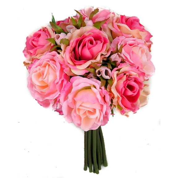 Rose Silk Flower Bouquet Pink Mix