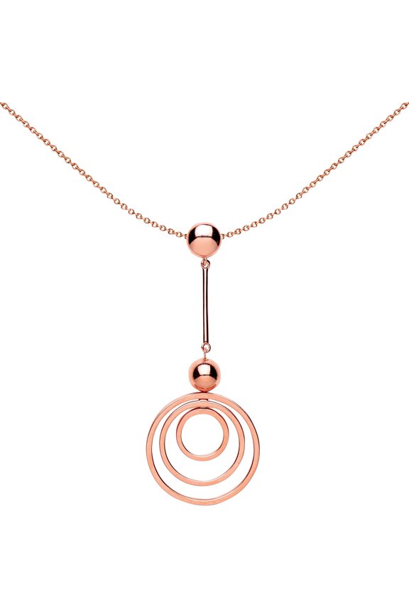 Rose Silver Jewelco London Crop Circles Pendant Necklace 18 inch