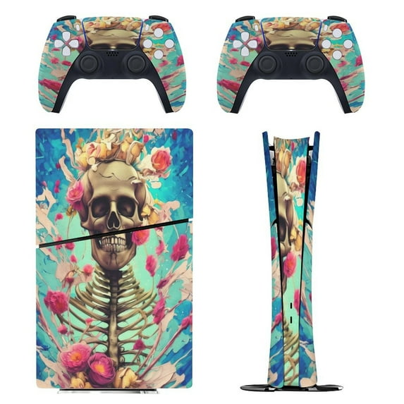 Rose, Skeleton PS5/PS5 Slim Digital Disc Skin Sticker For Console And Controller Skins