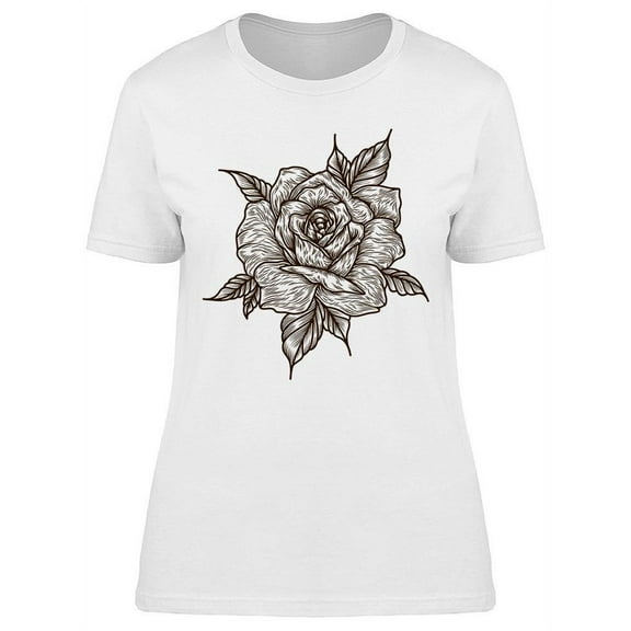Rose Sketch. T-Shirt Women -Image by Shutterstock, Female XX-Large