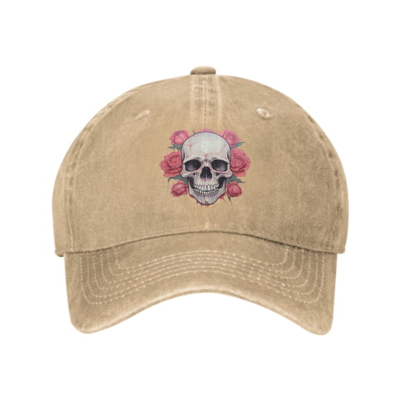 Rose Skull Baseball Caps for Men Women Adjustable Casual Trucker Hats for Fishing Outdoor Activities Fashion Hats