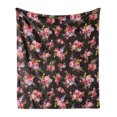 thumbnail image 1 of Rose Soft Flannel Fleece Blanket, Pattern with Old Fashioned Corsage and Bouquets Antique Feminine Floral Inspired Grace, Cozy Plush for Indoor and Outdoor Use, 50" x 70", Multicolor, by Ambesonne, 1 of 5