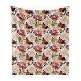 thumbnail image 1 of Rose Soft Flannel Fleece Blanket, Watercolor Painting Look Roses Peonies Botanical Romantic Bouquet Corsage, Cozy Plush for Indoor and Outdoor Use, 50" x 70", Dried Rose Cream Ruby, by Ambesonne, 1 of 6
