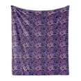 thumbnail image 1 of Rose Soft Flannel Fleece Throw Blanket, Romantic Bouquet Hand Drawn Ink Style Pattern Spring Season Doodle Design, Cozy Plush for Indoor and Outdoor Use, 50" x 60", Purple and Lavender, by Ambesonne, 1 of 6